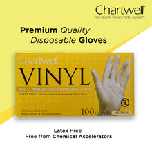 Load image into Gallery viewer, Chartwell AQL 1.5 Vinyl Powder free Gloves (100 Pieces)