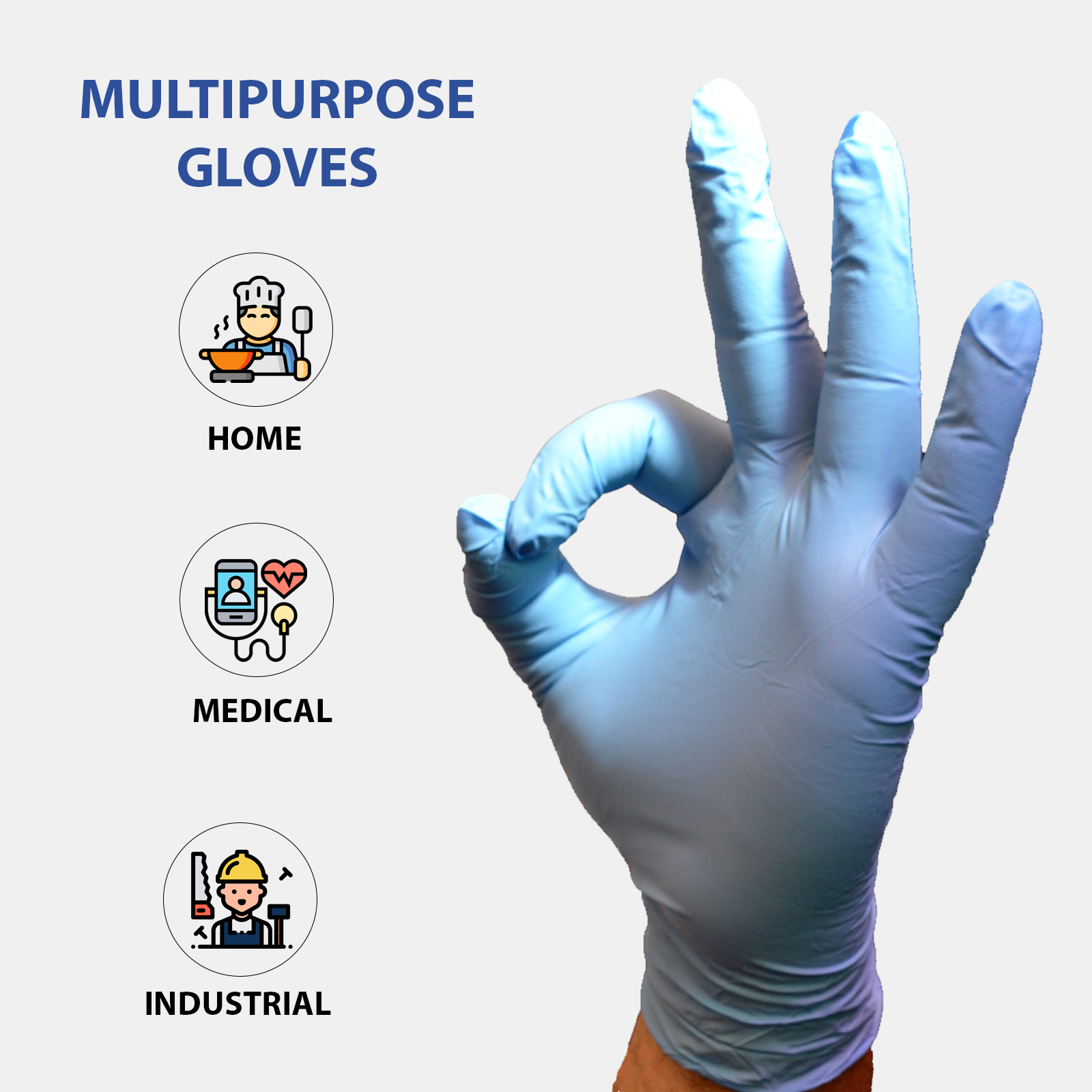 aql 1.5 handschuhe AQL 1.5 Blue Nitrile Powder Free Gloves (5 mil) 100 Pieces